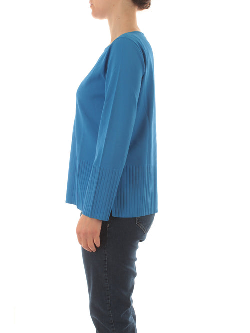 Elena Mirò maglia con dettagli a coste da donna bluette