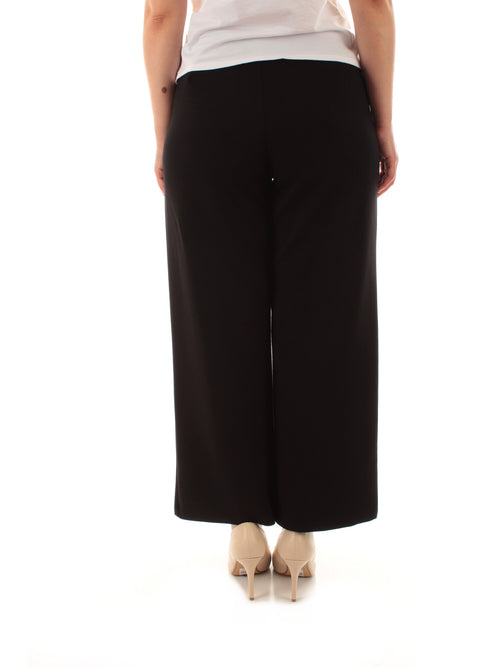 Elena Mirò pantaloni pull on cropped in scuba leggero da donna nero