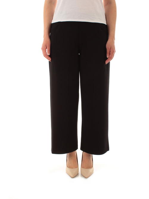 Elena Mirò pantaloni pull on cropped in scuba leggero da donna nero