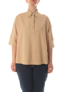 Elena Mirò camicia in cotone da donna beige