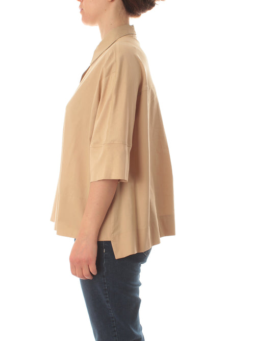 Elena Mirò camicia in cotone da donna beige