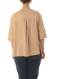 Elena Mirò camicia in cotone da donna beige