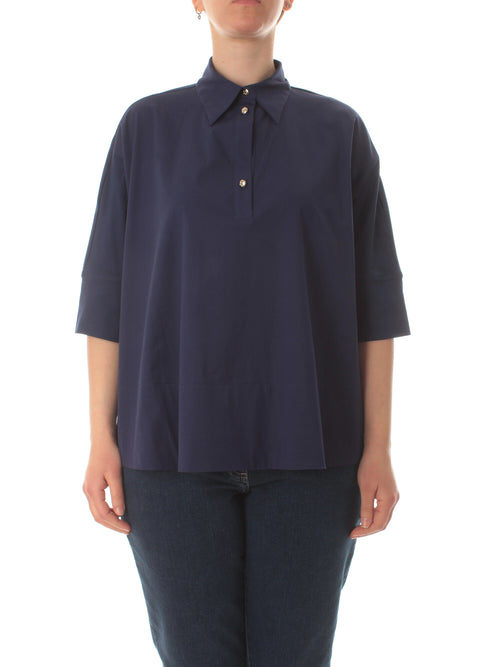 Elena Mirò camicia in cotone da donna blu