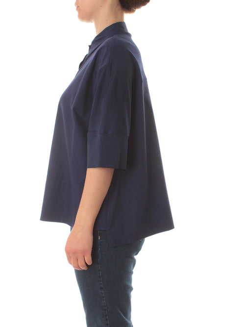 Elena Mirò camicia in cotone da donna blu