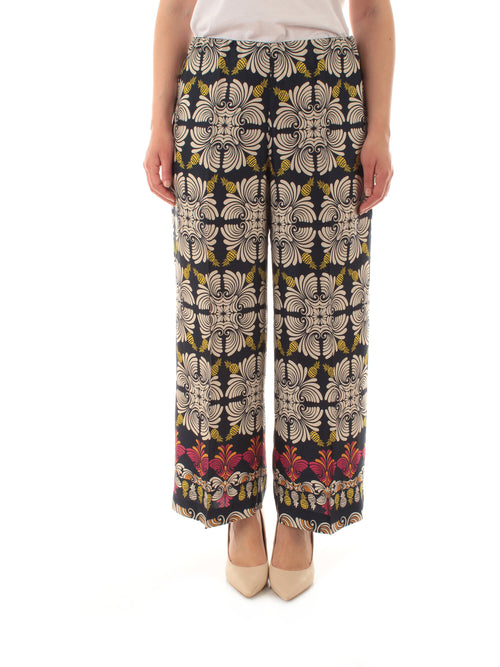 Elena Mirò pantaloni cropped stampati da donna blu