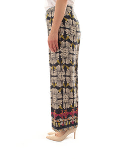 Elena Mirò pantaloni cropped stampati da donna blu