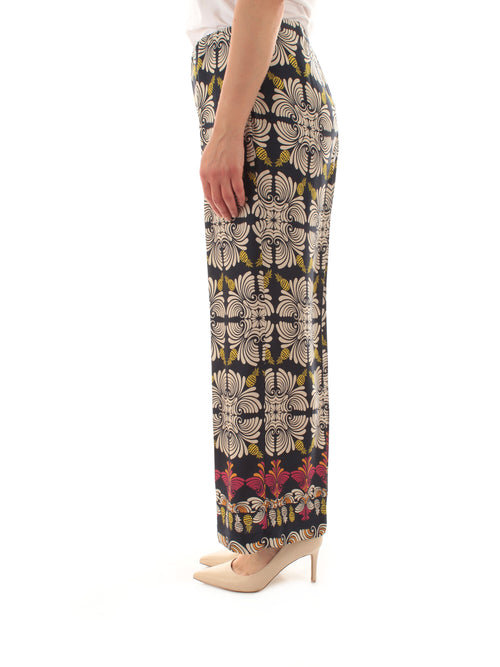 Elena Mirò pantaloni cropped stampati da donna blu
