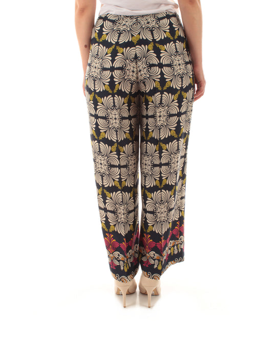 Elena Mirò pantaloni cropped stampati da donna blu