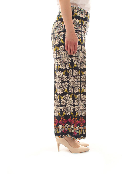 Elena Mirò pantaloni cropped stampati da donna blu