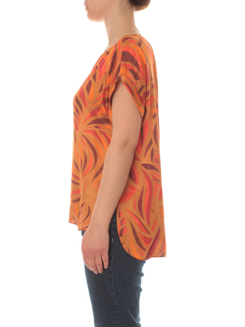 Elena Mirò blusa in raso arancio da donna