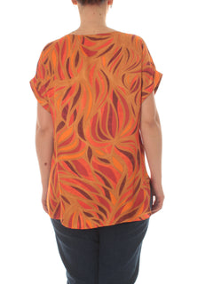 Elena Mirò blusa in raso arancio da donna