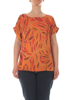 Elena Mirò blusa in raso arancio da donna