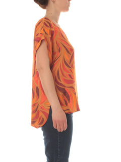 Elena Mirò blusa in raso arancio da donna