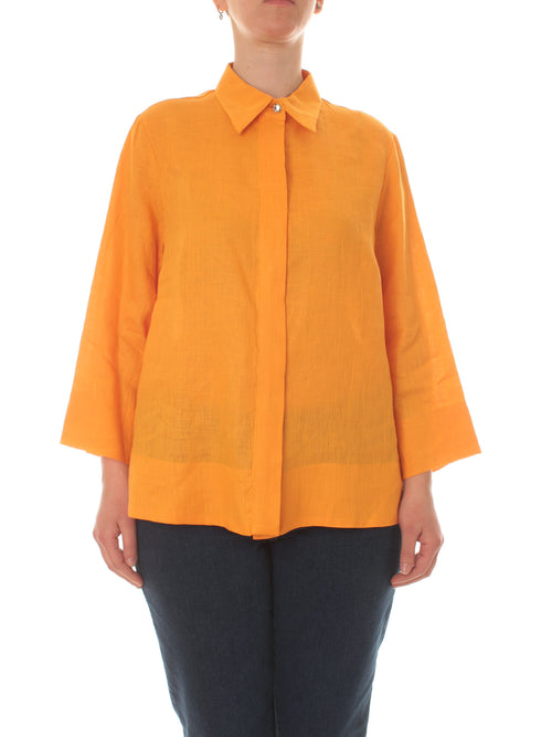 Elena Mirò camicia in lino da donna arancio