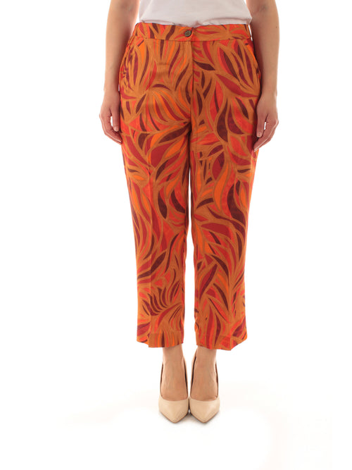 Elena Mirò pantaloni stampati da donna arancione