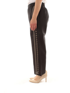 Elena Mirò pantaloni ricamati da donna nero
