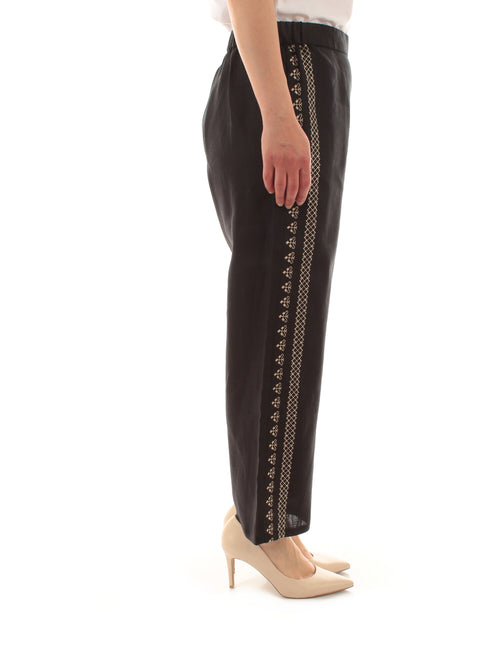 Elena Mirò pantaloni ricamati da donna nero