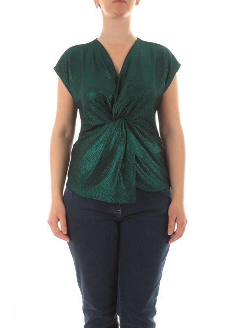 Elena Mirò T-shirt con lurex da donna verde