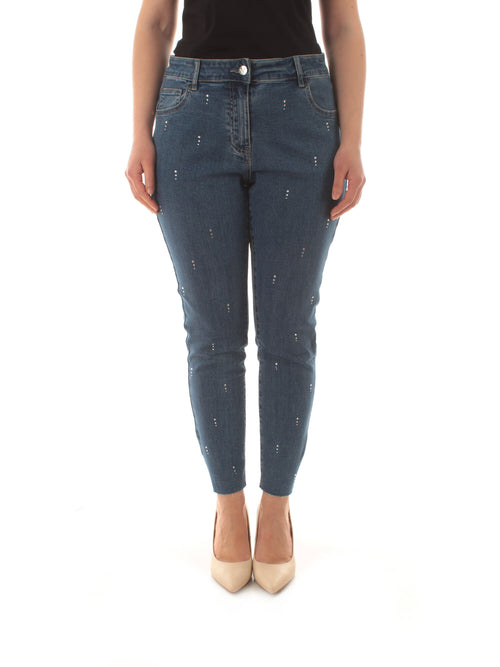Luisa Viola jeans con punti luce da donna blue denim