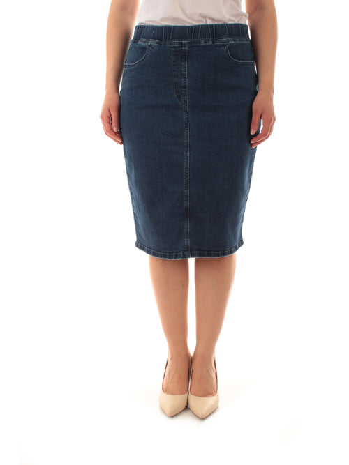 Luisa Viola gonna cinque tasche in denim blu da donna
