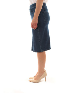Luisa Viola gonna cinque tasche in denim blu da donna