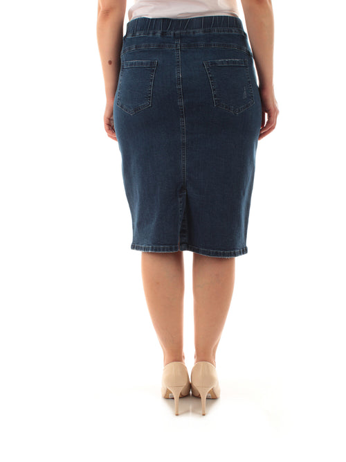 Luisa Viola gonna cinque tasche in denim blu da donna