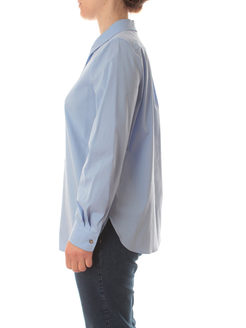 Luisa Viola camicia in popeline da donna azzurro
