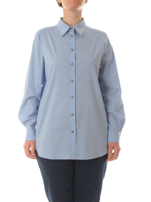 Luisa Viola camicia in popeline da donna azzurro