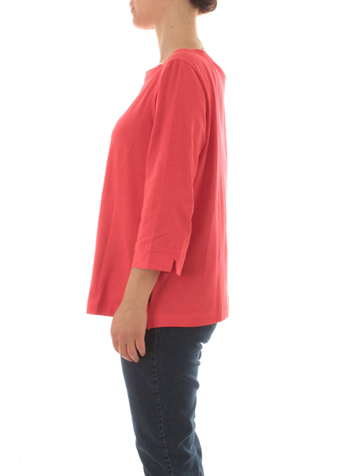 Luisa Viola T-shirt in cotone stretch da donna corallo