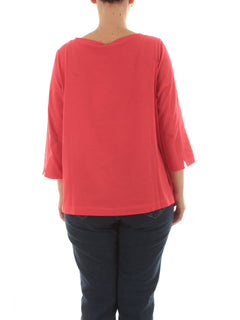 Luisa Viola T-shirt in cotone stretch da donna corallo