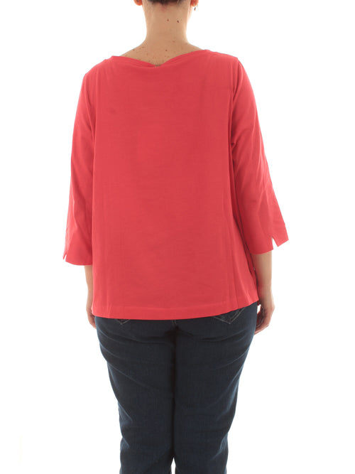 Luisa Viola T-shirt in cotone stretch da donna corallo