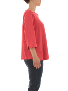 Luisa Viola T-shirt in cotone stretch da donna corallo