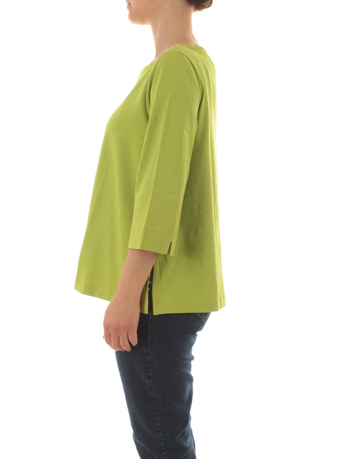 Luisa Viola T-shirt in cotone stretch da donna verde