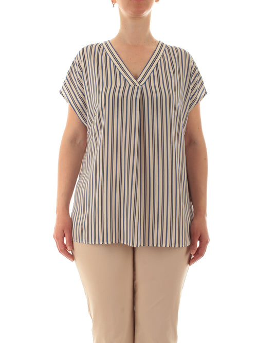 Luisa Viola top a righe da donna bianco/blu