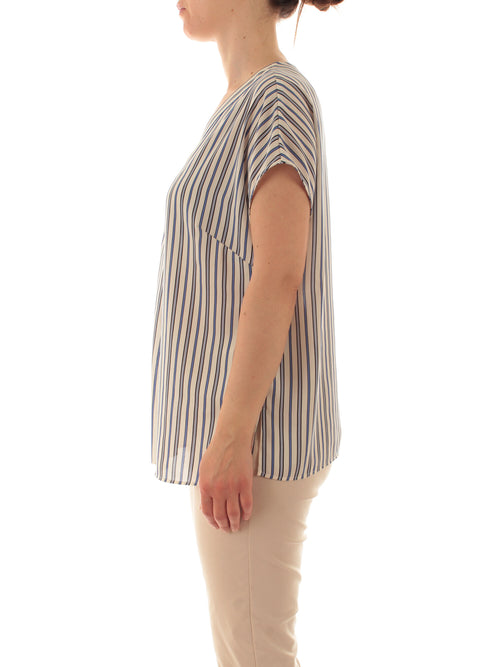 Luisa Viola top a righe da donna bianco/blu