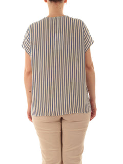 Luisa Viola top a righe da donna bianco/blu