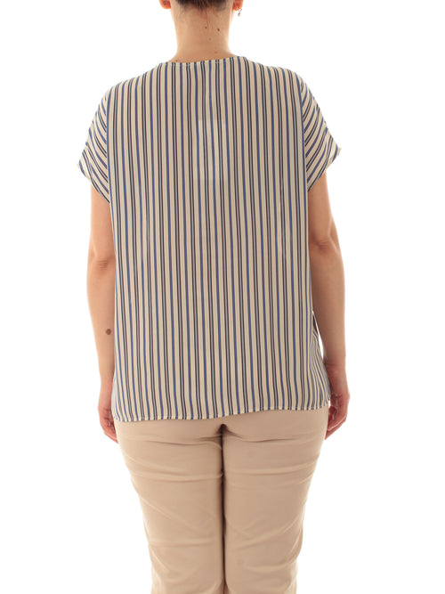 Luisa Viola top a righe da donna bianco/blu