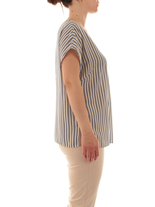 Luisa Viola top a righe da donna bianco/blu