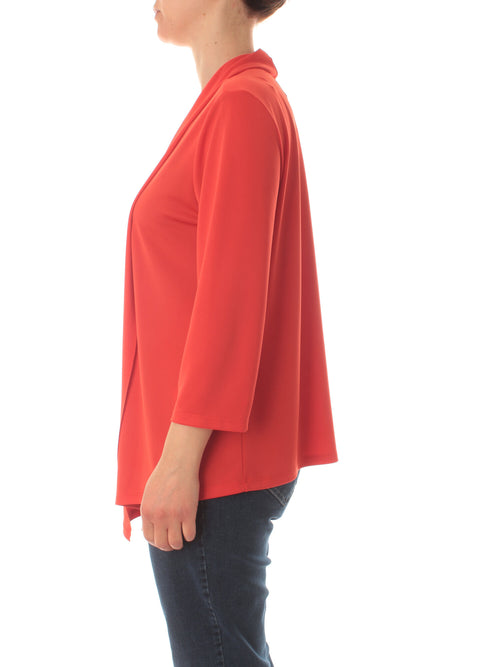 Luisa Viola cardigan aperto da donna rosso