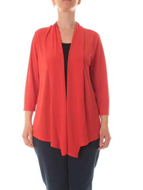 Luisa Viola cardigan aperto da donna rosso