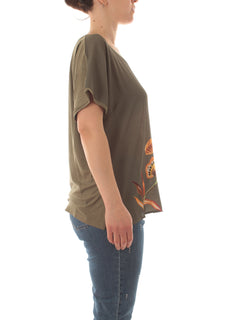 Luisa Viola T-shirt da donna verde militare