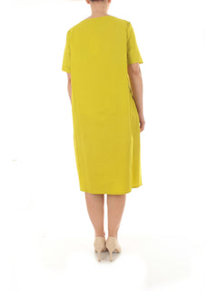 Luisa Viola abito in popeline da donna lime