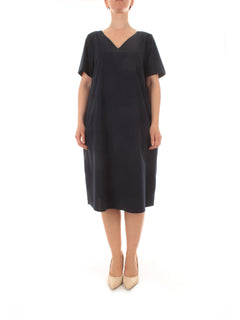 Luisa Viola abito in popeline da donna blu