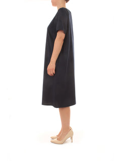 Luisa Viola abito in popeline da donna blu