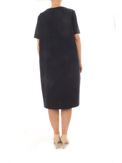 Luisa Viola abito in popeline da donna blu