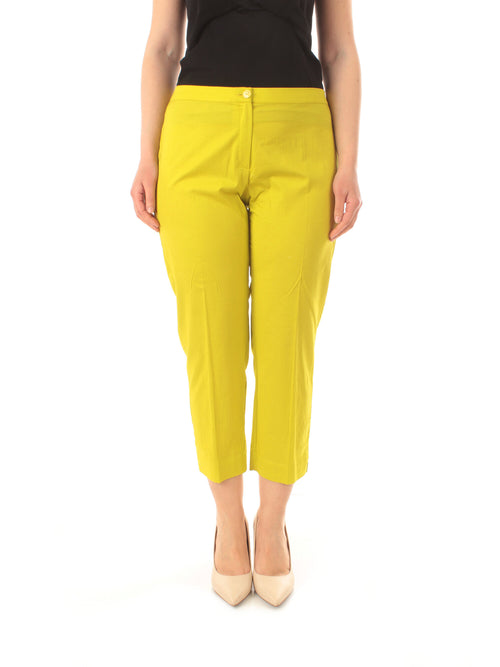 Luisa Viola pantaloni capri in cotone da donna lime