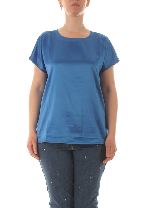 Marina Rinaldi Sport T-shirt bimateriale da donna bluette