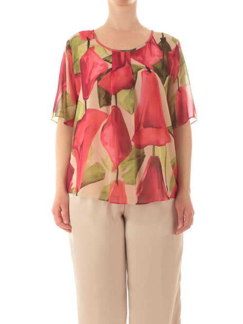 Persona By Marina Rinaldi PEGOLA top da donna dis. calla gesso