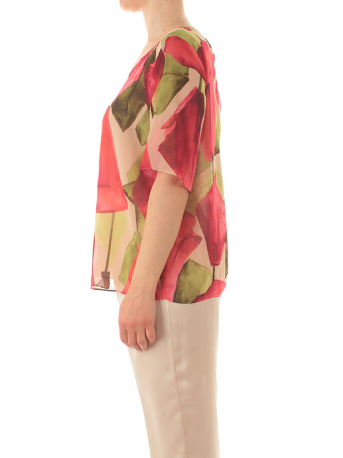 Persona By Marina Rinaldi PEGOLA top da donna dis. calla gesso