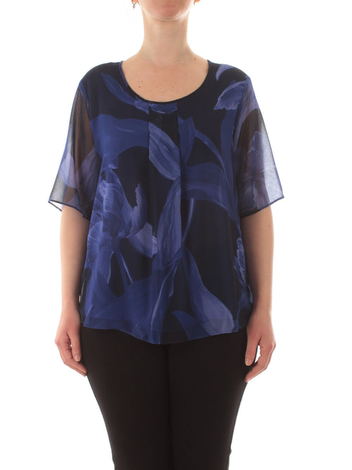 Persona By Marina Rinaldi PEGOLA top da donna dis. narciso blu